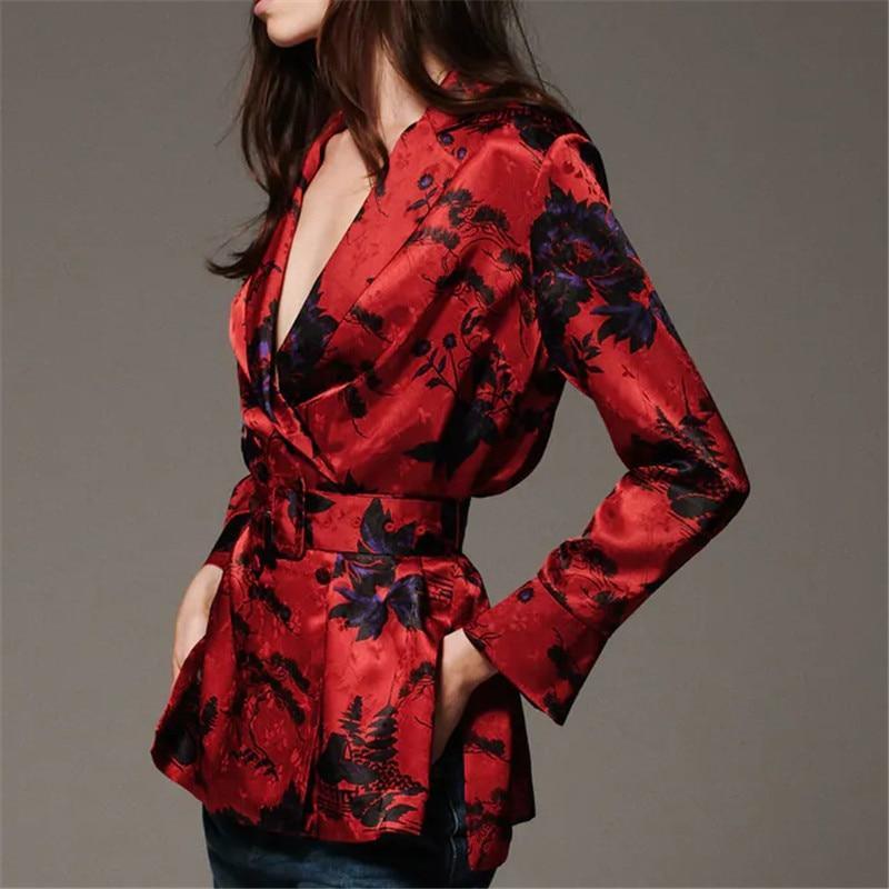 Red on sale floral blazer