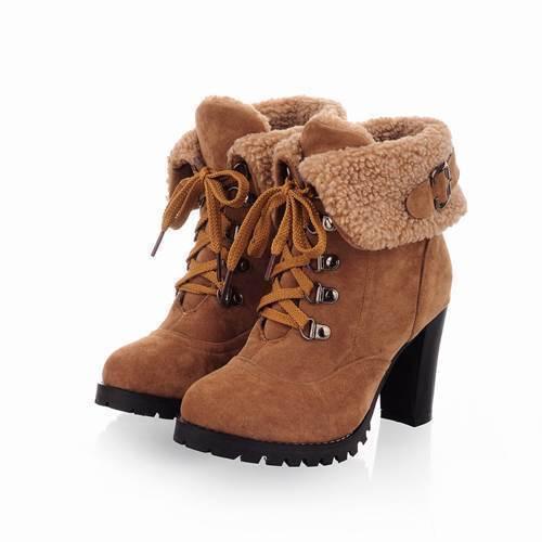 Womens heeled winter on sale boots