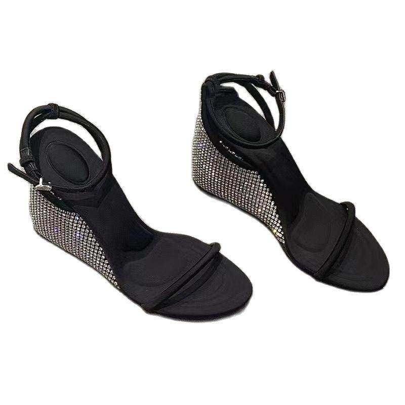 Buy Strap Wedge Sandals Rhinestones at LeStyleParfait Kenya