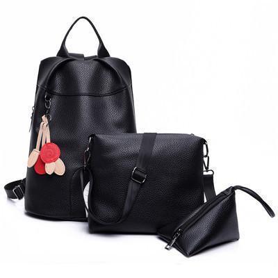 3-Piece Leather Backpack & Bags Set - LeStyleParfait Kenya