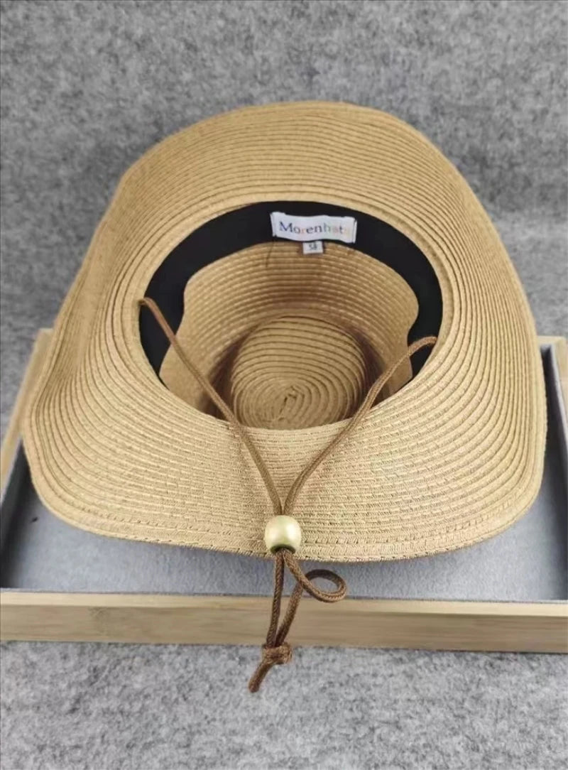 Foldable Straw Cowboy Sun Hat