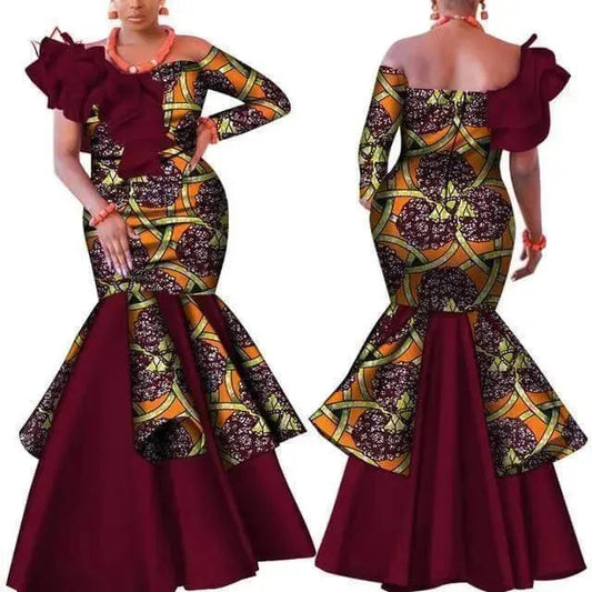 African Dress Brown Prints - African Dress - LeStyleParfait