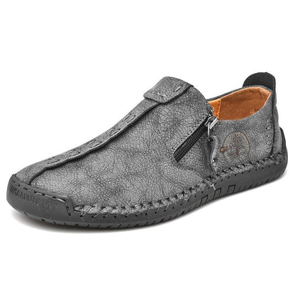 ''Alcot'' - Zip-Up Casual Leather Shoes - Shoes - LeStyleParfait Kenya