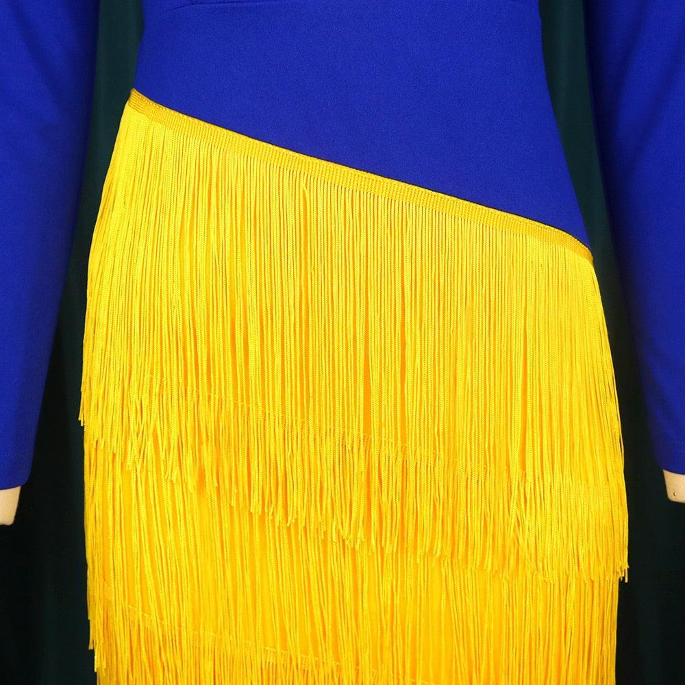 Blue-Yellow Cocktail Dress - Dress - LeStyleParfait