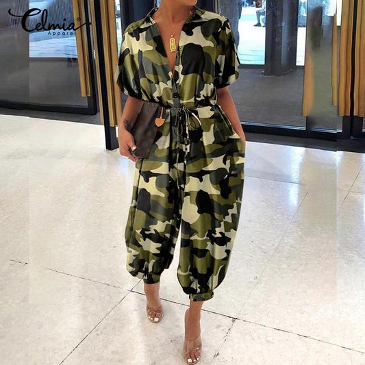 Camouflage Vintage Jumpsuits For Women - LeStyleParfait Kenya