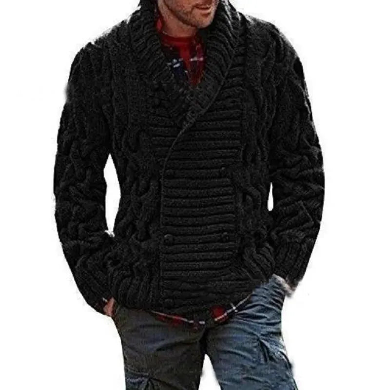 Crocheted Double-Breast Cardigan For Men - Cardigan Sweater - LeStyleParfait