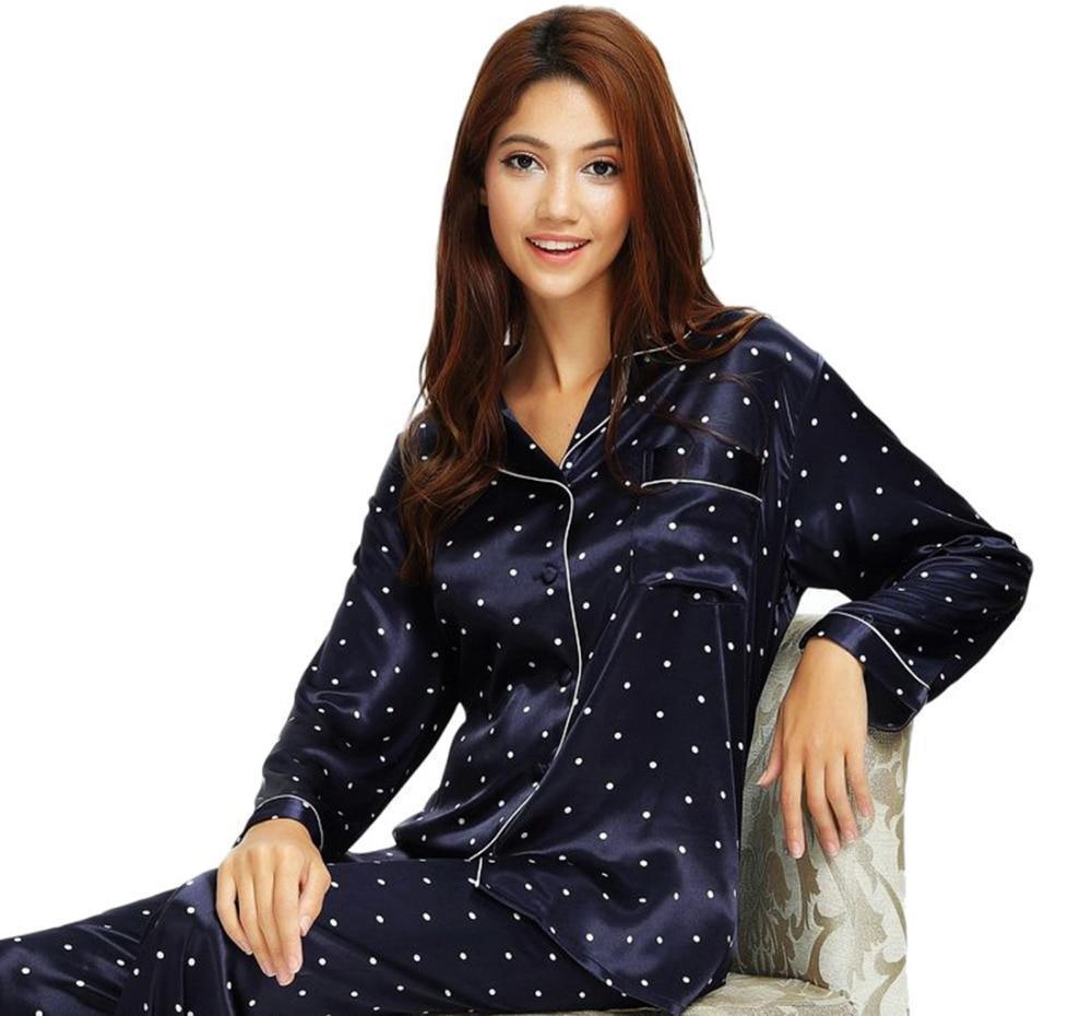 Dotted Silk Women Pajama - Pajama Pant Set - LeStyleParfait