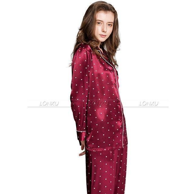 Dotted Silk Women Pajama - Pajama Pant Set - LeStyleParfait