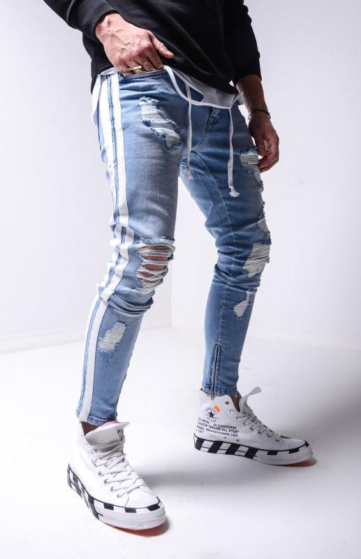 Double sided ripped sales jeans