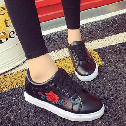 Embroidered Canvas Shoes Women Casual Shoes - Shoes - LeStyleParfait Kenya