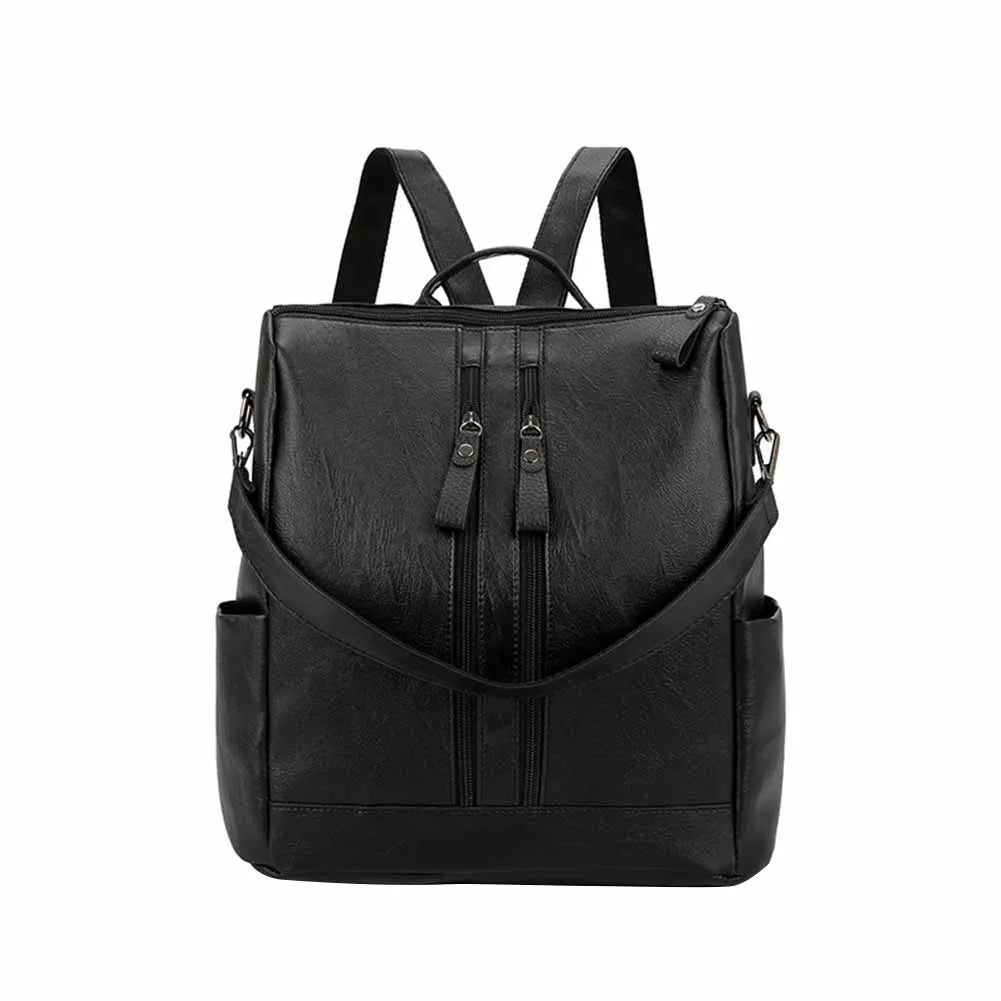 Fashion Black Leather Women's Backpack - LeStyleParfait Kenya