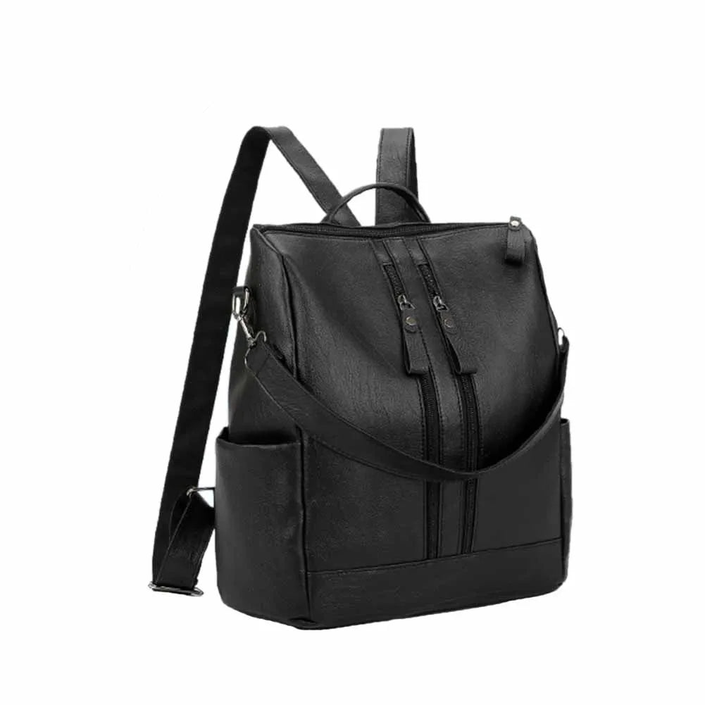 Fashion Black Leather Women's Backpack - LeStyleParfait Kenya