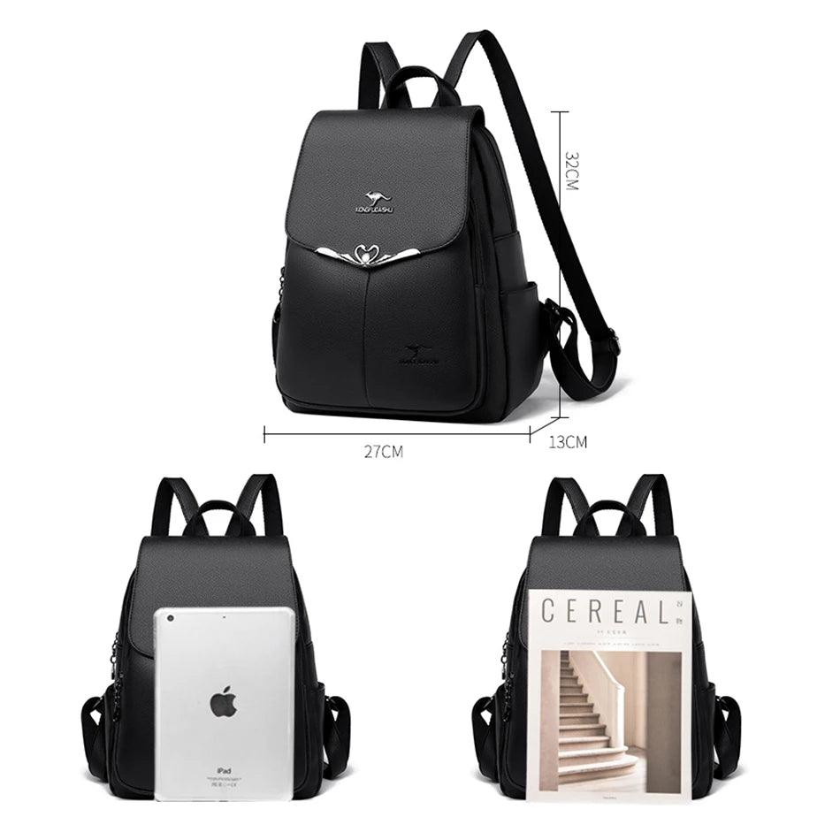 Fashion Leather Women's School Backpack - LeStyleParfait Kenya