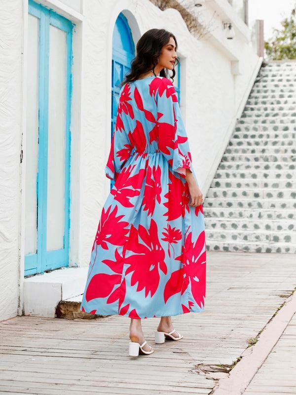 Floral Chiffon Maxi Dress With Slit - Maxi Dress - LeStyleParfait