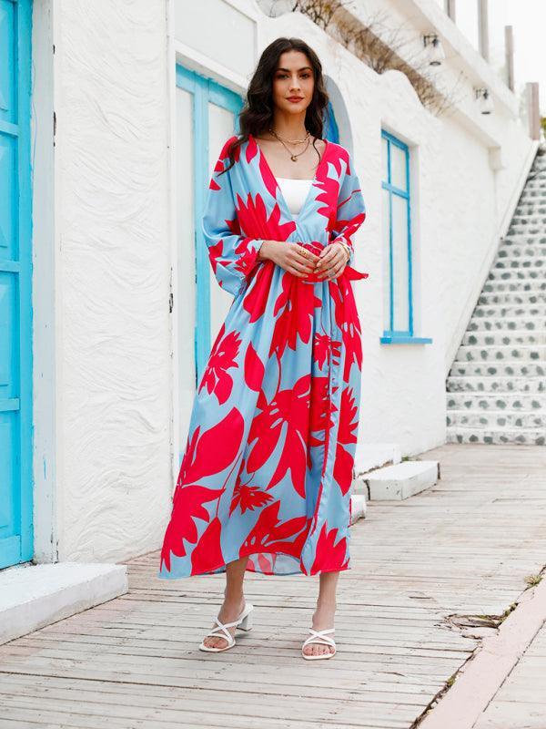 Floral Chiffon Maxi Dress With Slit - Maxi Dress - LeStyleParfait