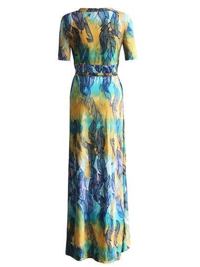 Floral Dress V Neck Plus Size Maxi Dress - LeStyleParfait Kenya