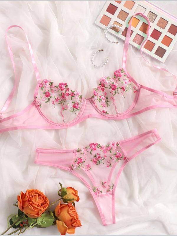 Floral Lingerie Bralette Set - Bralette Set - LeStyleParfait