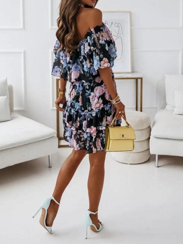 Floral Ruffle Mini Day Dress - Mini Dress - LeStyleParfait Kenya