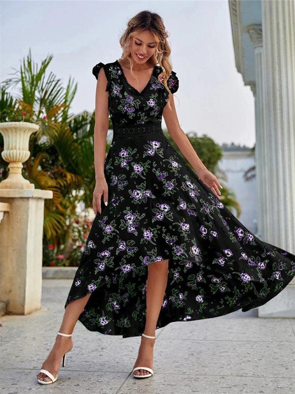 Floral V-Neck Maxi Day Dress - Maxi Dress - LeStyleParfait Kenya