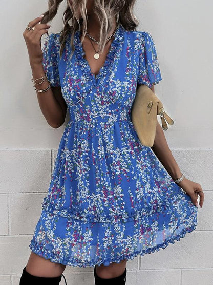 Floral Women Mini Day Dress - Mini Dress - LeStyleParfait