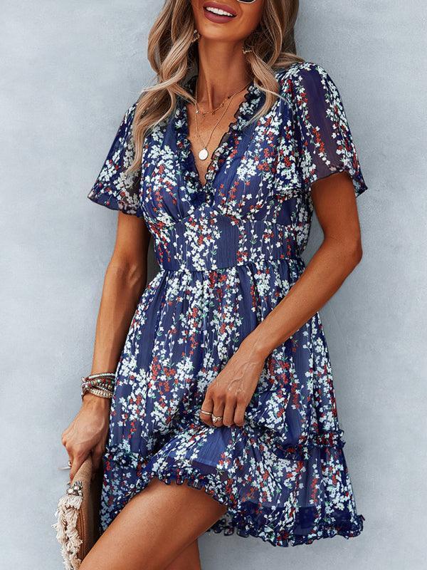 Floral Women Mini Day Dress - Mini Dress - LeStyleParfait