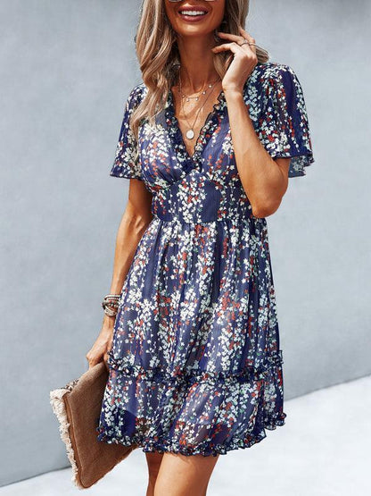 Floral Women Mini Day Dress - Mini Dress - LeStyleParfait