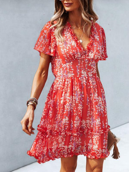 Floral Women Mini Day Dress - Mini Dress - LeStyleParfait