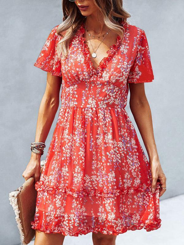 Floral Women Mini Day Dress - Mini Dress - LeStyleParfait