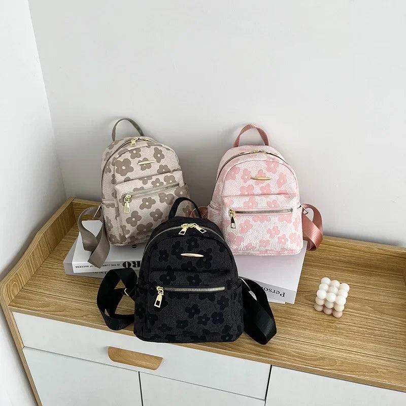 Flower Print Mini Backpack for Women - LeStyleParfait Kenya