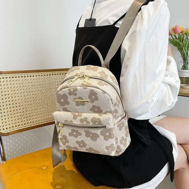 Flower Print Mini Backpack for Women - LeStyleParfait Kenya