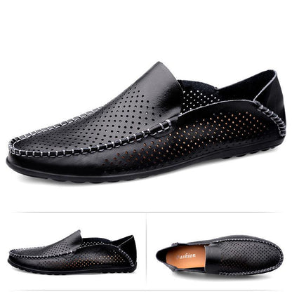 ''Gennaro'' - Breathable Leather Loafers - Shoes - LeStyleParfait Kenya