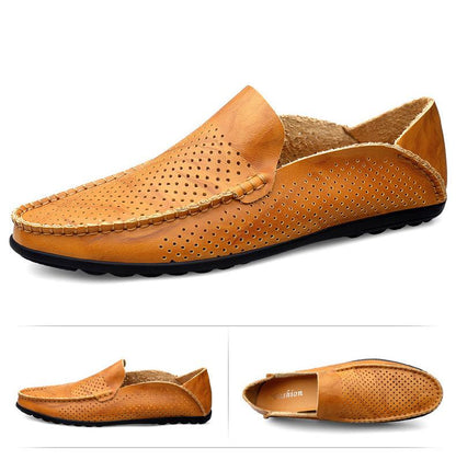 ''Gennaro'' - Breathable Leather Loafers - Shoes - LeStyleParfait Kenya