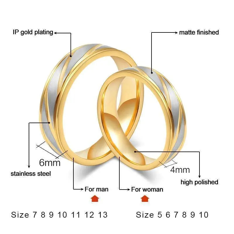 Gold Wedding Rings- Wedding Jewelry - Rings - LeStyleParfait