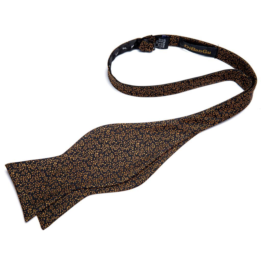 Golden Leaves Silk Bow Tie Set - Necktie - LeStyleParfait Kenya