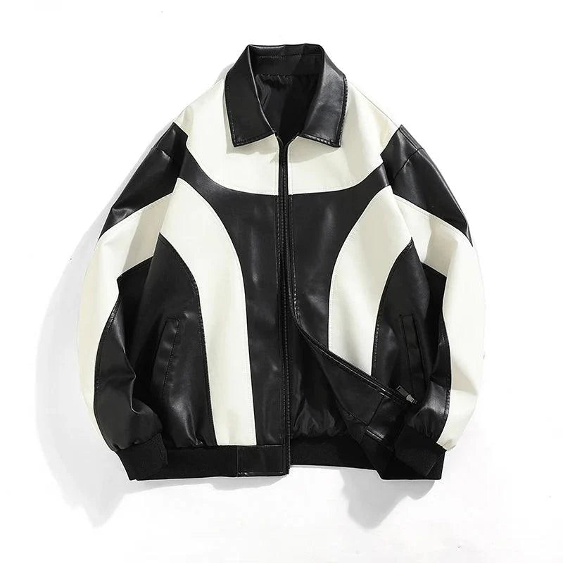 Hip Hop Men's Faux Leather Bomber Jacket - Bomber Jacket - LeStyleParfait