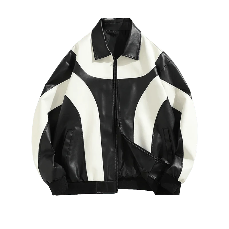 Hip Hop Men's Faux Leather Bomber Jacket - Bomber Jacket - LeStyleParfait