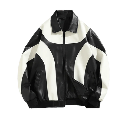 Hip Hop Men's Faux Leather Bomber Jacket - Bomber Jacket - LeStyleParfait