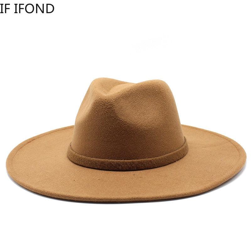 Khaki&black Funky 1pc Hat, Men's Wide Brim Fedora Hat Two Tone and for Women,Temu