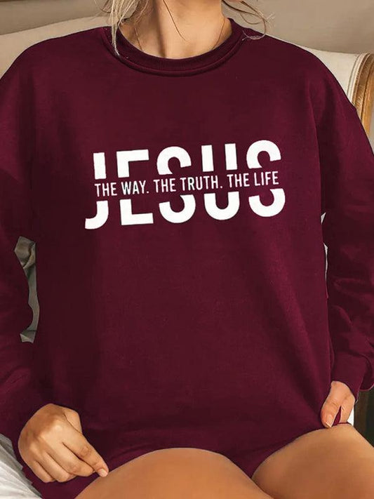 JESUS Print Women Sweatshirt - Women Sweatshirt - LeStyleParfait