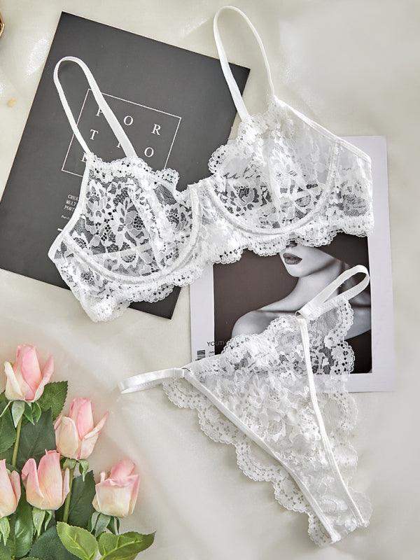 Lace See-through Sexy Women Lingerie Set - Lingerie Set - LeStyleParfait