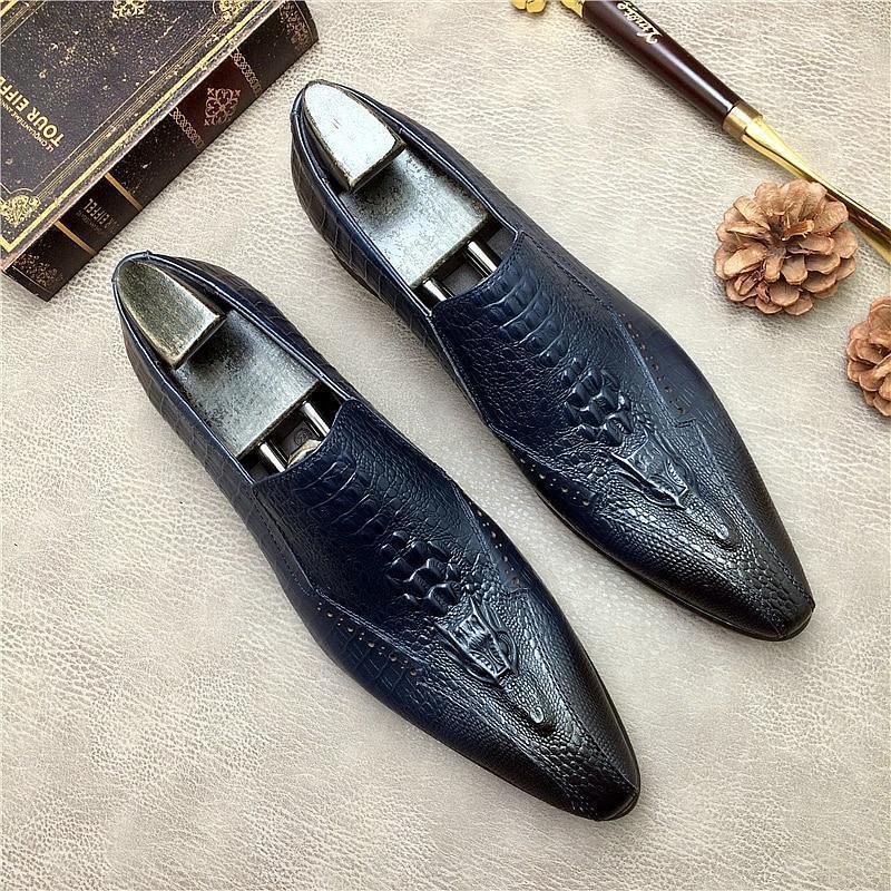 Men Dress Shoes - Basilio Serpentine Pointed Toe Shoes - LeStyleParfait Kenya