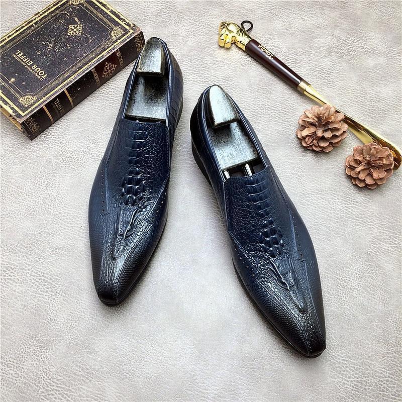 Men Dress Shoes - Basilio Serpentine Pointed Toe Shoes - LeStyleParfait Kenya