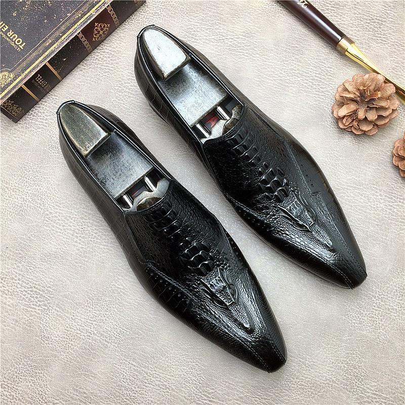 Men Dress Shoes - Basilio Serpentine Pointed Toe Shoes - LeStyleParfait Kenya