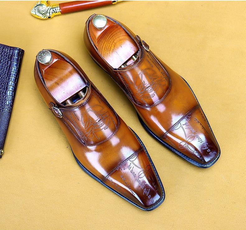 Men Dress Shoes - Cencio Monk Strap Oxford Shoes - LeStyleParfait Kenya