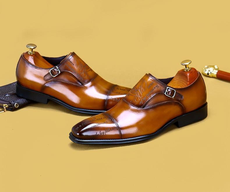 Men Dress Shoes - Cencio Monk Strap Oxford Shoes - LeStyleParfait Kenya