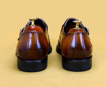 Men Dress Shoes - Cencio Monk Strap Oxford Shoes - LeStyleParfait Kenya