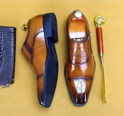 Men Dress Shoes - Cencio Monk Strap Oxford Shoes - LeStyleParfait Kenya