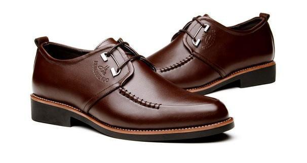 Buy Men Dress Shoes, Lace-Up Office Shoes, Black, Brown at ...