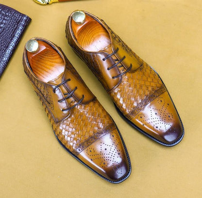 Men Dress Shoes - Urbano Leather Oxford Shoes - LeStyleParfait Kenya