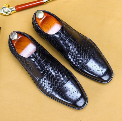 Men Dress Shoes - Urbano Leather Oxford Shoes - LeStyleParfait Kenya